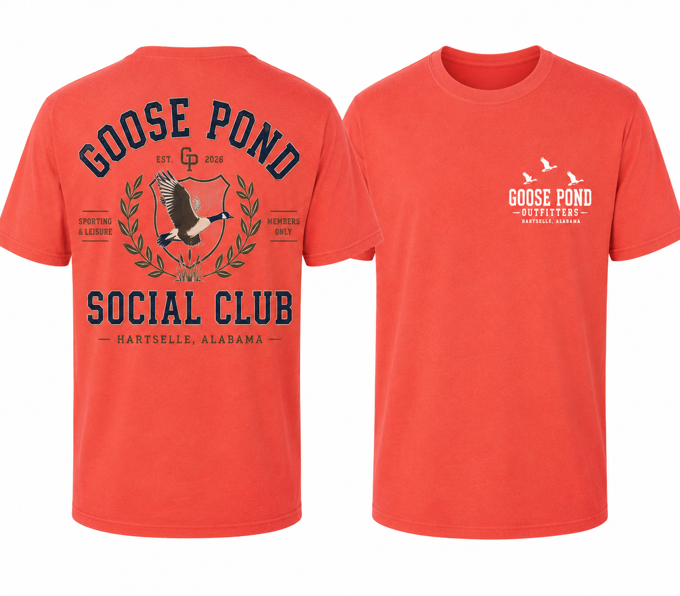 Goose Pond Social Club Tee - Bright Salmon